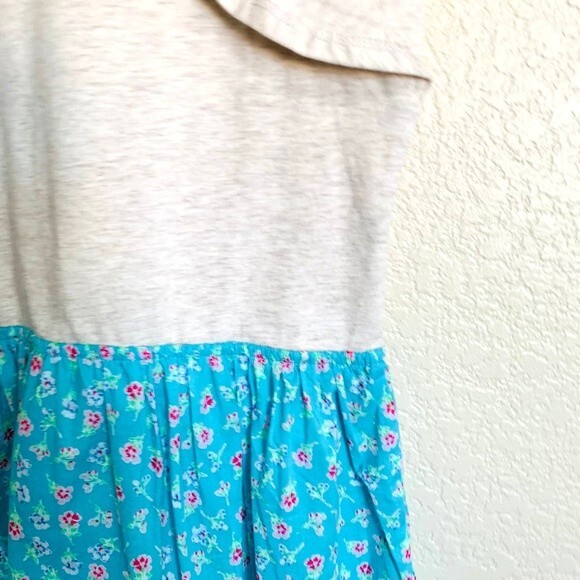 GAP kids girls dress beige color block ruffle  sleeveless  floral dress size L - Picture 3 of 10
